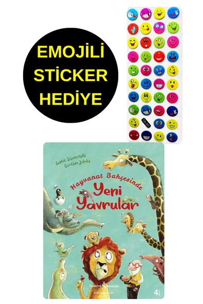 EMOJİLİ STİCKER HEDİYE - OKUL ÖNCESİ RESİMLİ KİTAPLAR MASAL - HAYVANAT BAHÇESİNDE YENİ YAVRULAR ürün görseli