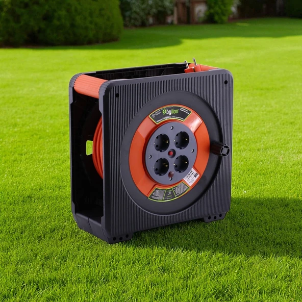 Kaset Tipi 3x1.5 mm² 20 Metre CCA Makaralı Uzatma Kablosu Termal Sigortalı Sağlam Seyyar Güvenli - Resim 7