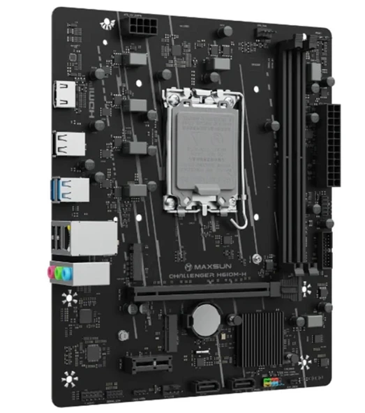 Maxsun Challenger H610M-H LGA1700 DDR4 3200Mhz M.2 HDMI mAtx Intel Anakart (12.13.14.Nesil) - Resim 4