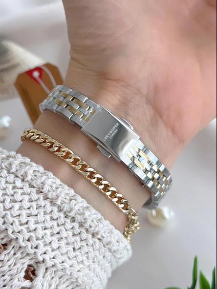 Lee Cooper Çelik Kordonlu 3 Atm Suya Dayanıklı Kadın Kol Saati VS.BLKT.0649 - Resim 3