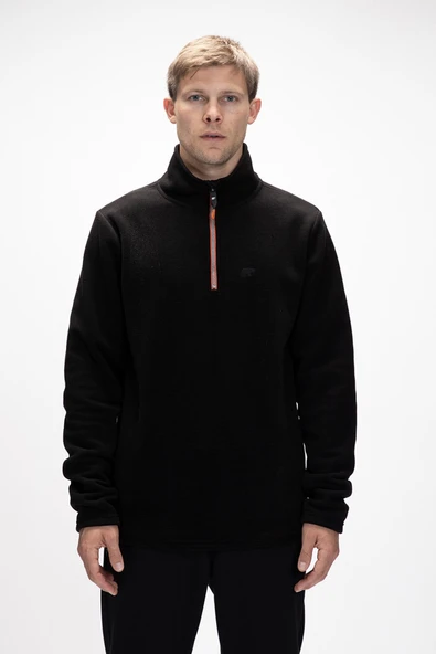 Bad Bear Sky Siyah Yarım Fermuarlı Erkek Polar - Resim 3