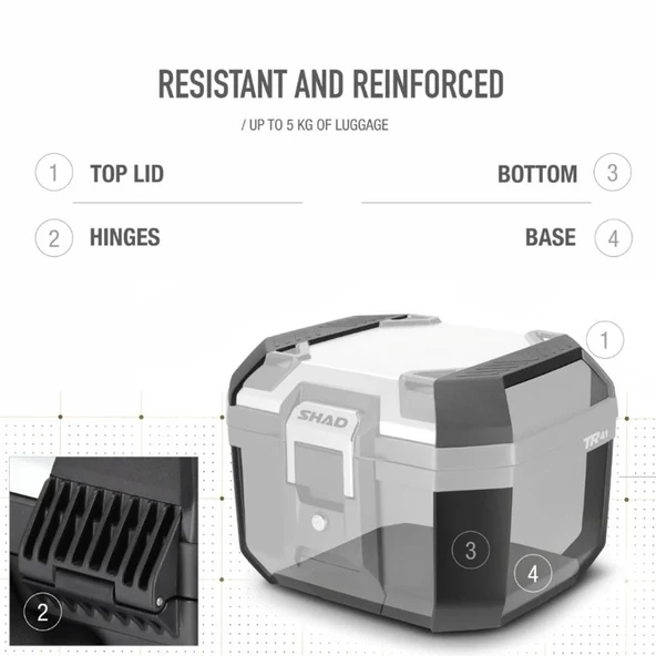 SHAD TR-41 TERRA Alüminyum Motosiklet Arka Çanta D0TR41200 - Resim 12
