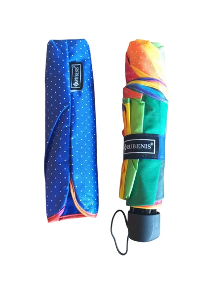 Rubenis Rüzgara Dayanıklı Gökkuşağı Bayan Şemsiyesi 8 Tel Manuel - Resim 2