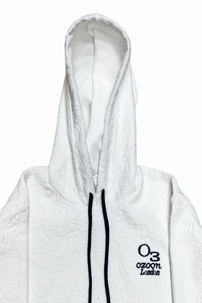 Erkek Çocuk 3 İplik Desenli Kapüşonlu Kanguru Cepli Sweatshirt 12332 - Resim 3