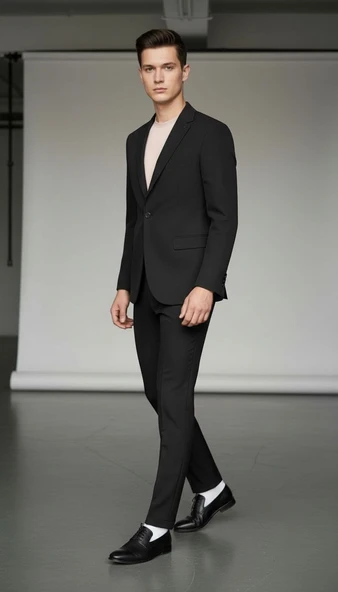 Erkek Tek Düğme Slim Fit Takım Elbise - Şık Ofis ve Davet Kombini - Resim 4