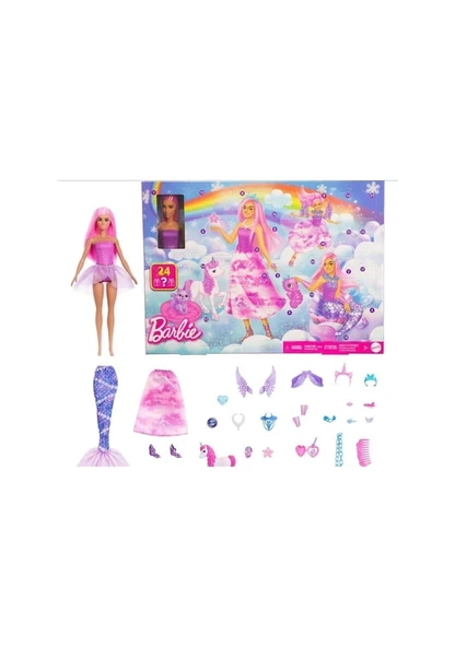 Barbie Fantasy Advent Calendar 24'lü Süpriz Kutu JFL66 Lisanslı Ürün - Resim 2