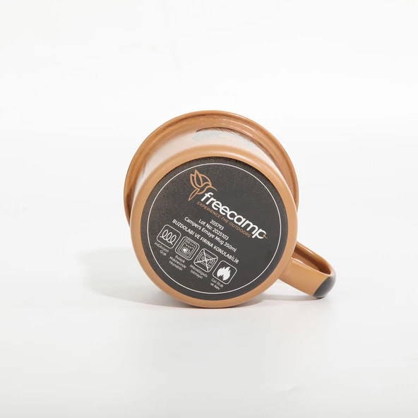 FreeCamp Campers Emaye Mug 350ml-BEJ - Resim 4
