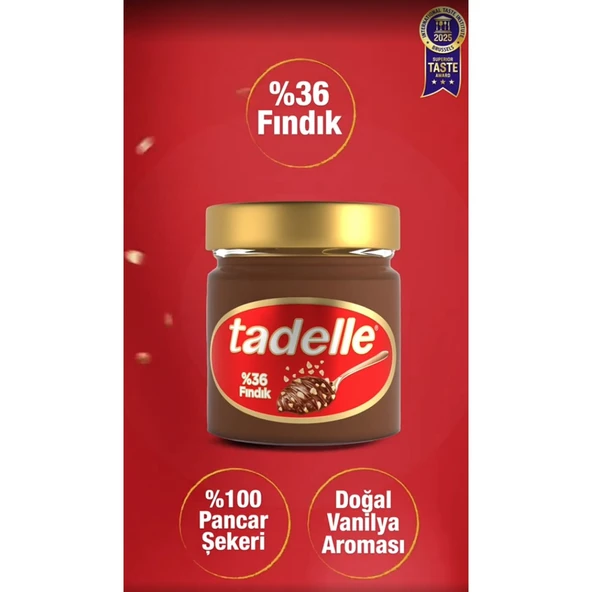 Tadelle Parça Fındıklı Kakaolu Fındık Ezmesi 200 Gr x 6 Adet - Resim 3