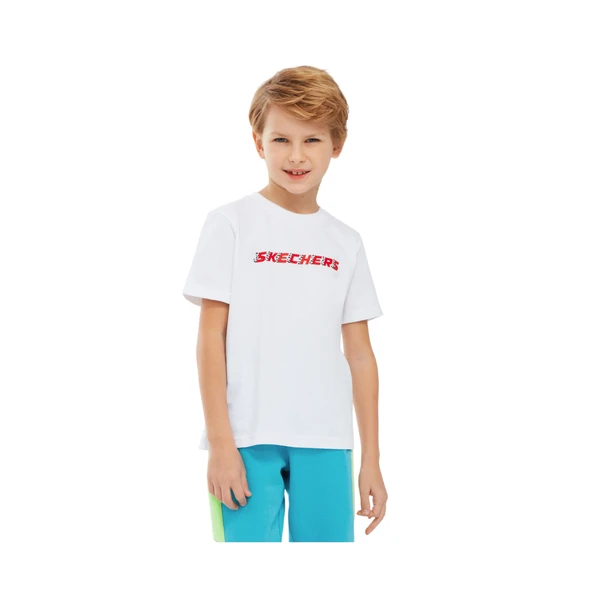 Graphic Tee B Short Sleeve Büyük Erkek Çocuk Beyaz Tshirt SK241017-100 ürün görseli 1