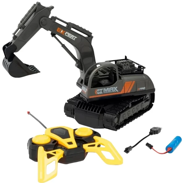 İş Makinaları Serisi - Şarjlı Uzaktan Kumandalı Excavator - Sarı - Resim 4