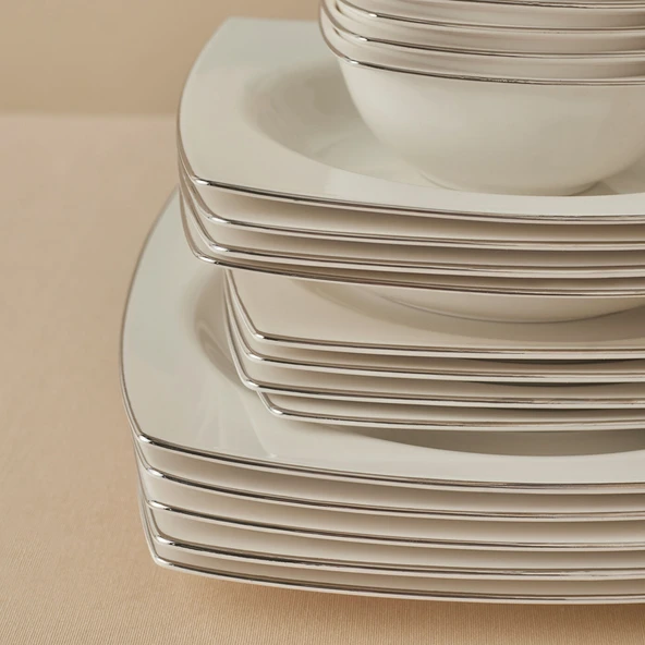 Karaca Talia Fine Cream Yemek Takımı Platin Takımı Yedek Parça Kare 153.03.07.7259 - 10