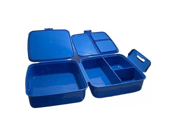 Beslenme Kutusu 4 Bölmeli Batman Mavi Renk Erkek Figürlü 1 Adet Yemek Saklama Kabı Beslenme Çantası - 4