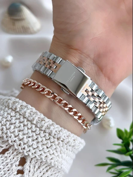 Lee Cooper Çelik Kordonlu 3 Atm Suya Dayanıklı Kadın Kol Saati VS.BLKT.0640 - Resim 3