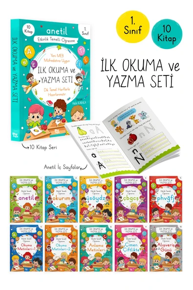 İlk Okuma Ve Yazma Seti Anetil (10 Kitap) ürün görseli 1