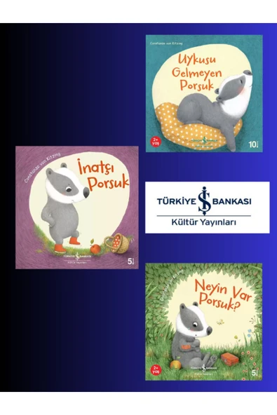 Uykusu Gelmeyen Porsuk - İnatçı Porsuk - Neyin Var Porsuk?  - 3 LÜ SET - Çocuk - Okul Öncesi ürün görseli