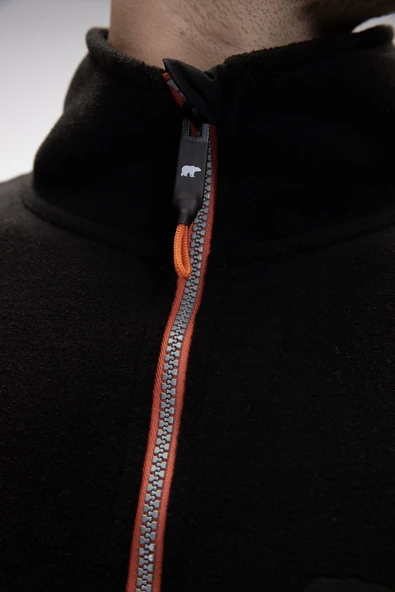 Bad Bear Sky Siyah Yarım Fermuarlı Erkek Polar - Resim 2