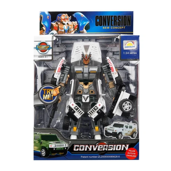 1:24 Sesli ve Işıklı Dönüşebilen Robot 22 cm - Resim 3