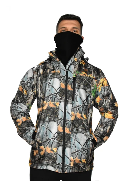 SOFT SHELL MONT AVCI SAZ ORMAN DESEN ÇİFT KAT POLARLI