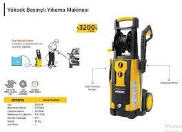 RTRMAX RTM716 3200 Watt 225 Bar Yüksek Basınçlı Yıkama Makinesi - Resim 2