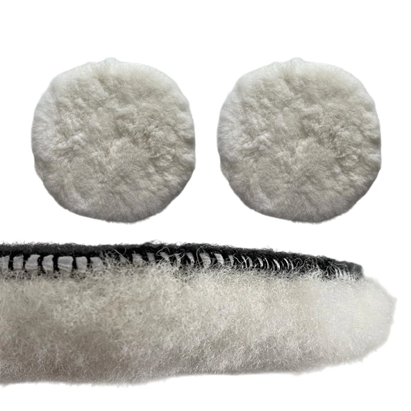 ( 3 Adet ) Koyun Postu Pedi Ø 125 mm Pasta Cila Polisaj Süngeri Cırt Tabanlı Kuzu Postu Yünü Keçesi Parlatma ürün görseli