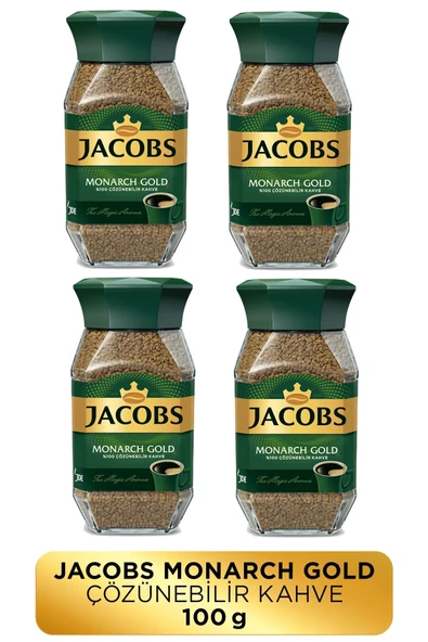 Jacobs Monarch Gold Cam Kavanoz Granül Kahve 100 gr X 4 Adet ürün görseli