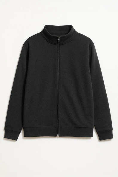 Kadın Fermuarlı İçi Polarlı Sweatshirt - 5