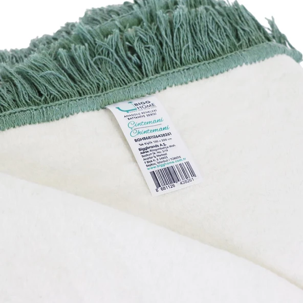 Bigghome Çintemani Yeşil Tek Kişilik Battaniye 150 x 200 cm - 4