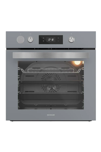 Silverline BO65P4S01 Buhar Destekli + Airfryer Özellikli Ankastre Fırın Gri Antrasit Cam ürün görseli
