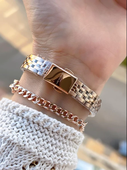 Lee Cooper Küçük Kasa Vintage Özel Tasarım 2 Yıl Garantili 3 Atm Kadın Kol Saati+Bileklik 08232.440 - Resim 3