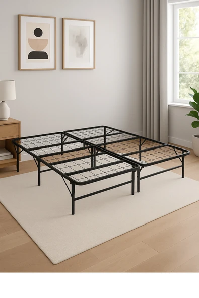 Katlanabilir Metal Karyola Çift Kişilik 135x190 cm Ebat