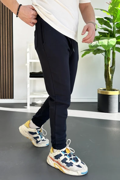 Erkek Fit Kesim Eşofman Altı Lacivert Edw229 - Resim 3