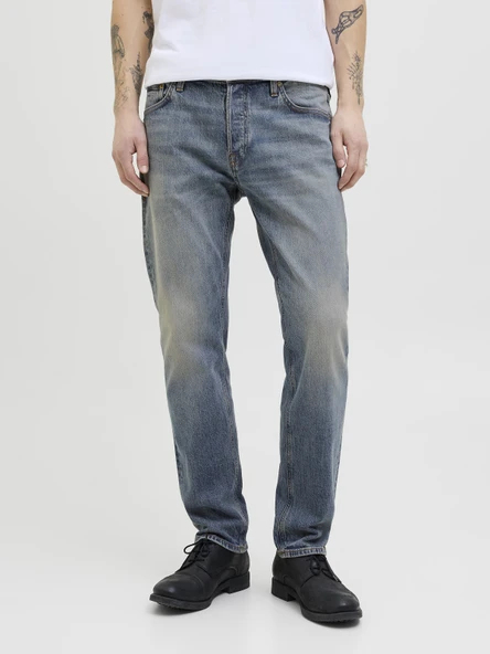 JACK JONES Mıke Rahat Kesim Dar Paça Erkek Kot Pantolon 12269527 - Resim 3