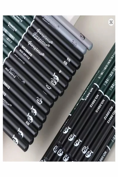 Karakalem Seti 12 Parça 1 Paket Teneke Metal Kutu Eskiz Çizim Seti Kara Kalem - 2