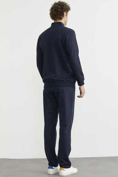 Fermuarlı Dik Yaka Eşofman Takım - Lacivert - Resim 6