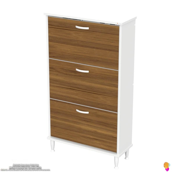 Modilayn VARBİ Kapı Önü 72 x 127 x 25, 5 cm’ lik 3 Düşer Kapak 6 Göz Bölmeli Ayakkabılık - 6