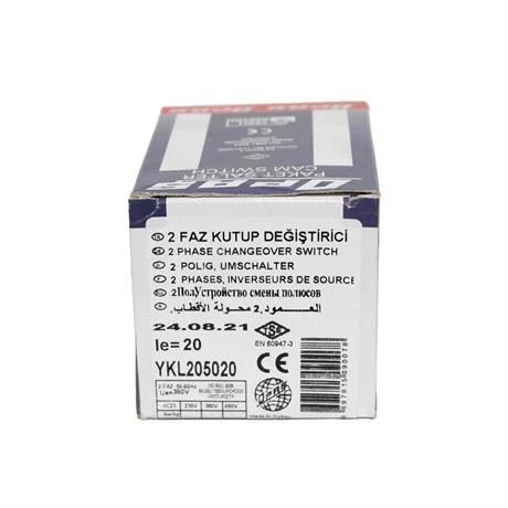 Opaş 2x20A 1-0-2 Kilitli Kutup Değiştirici Pako Şalter - YKL205020 - Resim 4