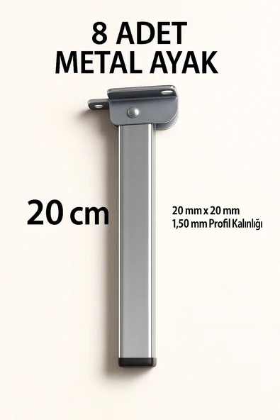 Teknor 8 Lİ Katlanır Metal Yer Sofrası Ayağı Yer Masası Ayağı 20 cm