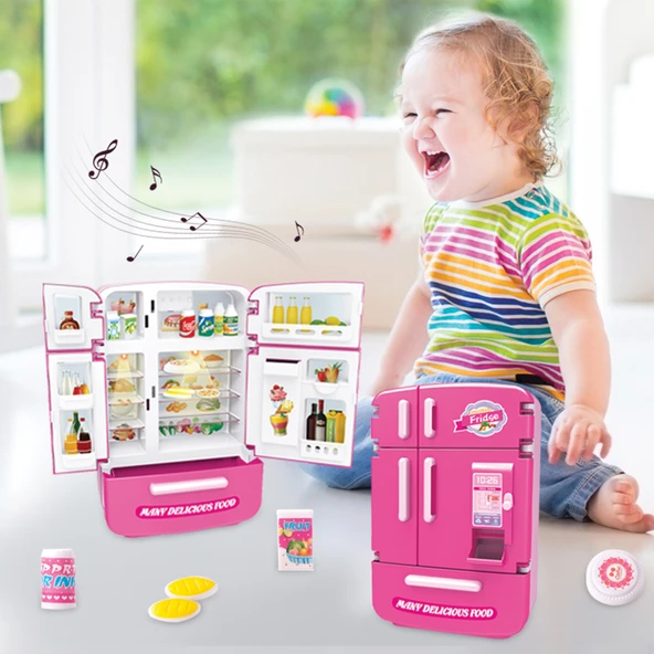 Ogi Mogi Toys Işıklı ve Sesli Çok Kapılı Buzdolabı Eğitici Rol Yapma Oyuncağı - Resim 7