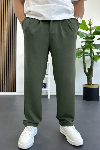 Erkek Rahat Kalıp Pileli Pantolon Yeşil Edw402 ürün görseli