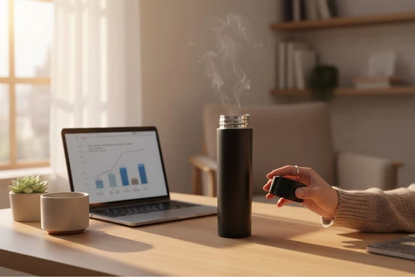 Smart demleme filtreli çay kahve termosu - sıcak soğuk su termosu (siyah) 500 ml.