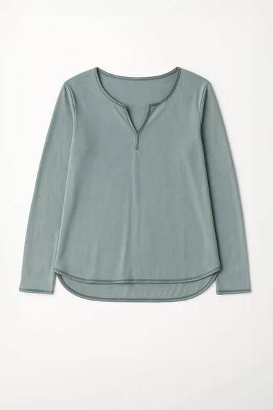 Kadın Yumuşak Kadife Dokulu Yeşil Pijama Takımı ürün görseli 1