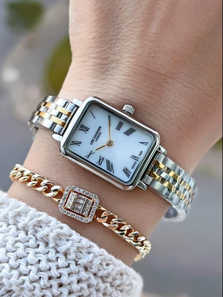 Lee Cooper Küçük Kasa Vintage Özel Tasarım 2 Yıl Garantili 3 Atm Kadın Kol Saati+Bileklik 08232.220 ürün görseli