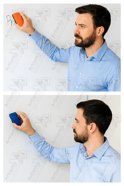 Mıknatıslı Yazı Tahta Silgisi Eva 1 Adet Beyaz Yazı Tahtası Silgisi Manyetik Kaliteli Keçe Uçlu Eva Okul Sınıf Ofis Kuru - 5