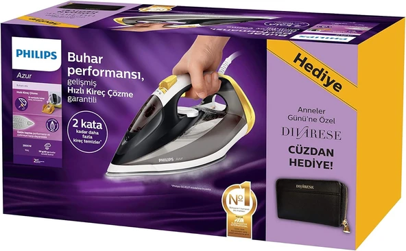 Versuni Philips Buharlı Ütü GC4544/80 Demir, Buhar Topu 210 g, Tank 300 ml, 2600 W, 0,3 Litre, Siyah - Resim 4