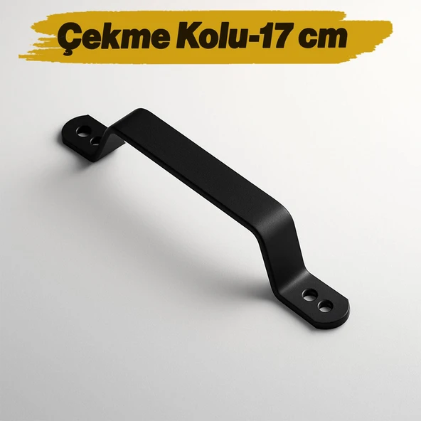 Metal El Tutamagı Çekme Kolu Kapı Tutma Kulbu 17 cm Kulp Kapı Tutamağı Kulpu Mat Siyah Renk ürün görseli