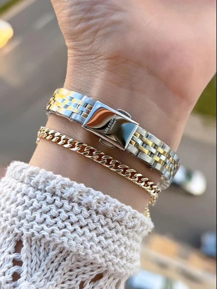 Lee Cooper Küçük Kasa Vintage Özel Tasarım 2 Yıl Garantili 3 Atm Kadın Kol Saati+Bileklik 08232.220 - Resim 3