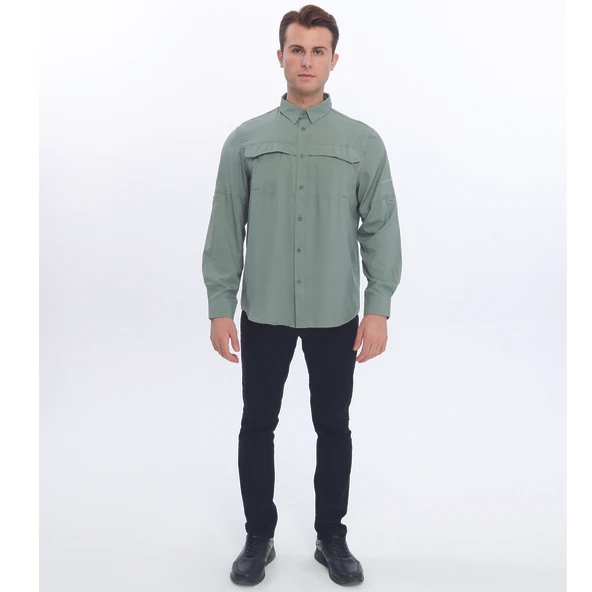 FreeCamp Novella Erkek Gömlek-YEŞİL - Resim 10