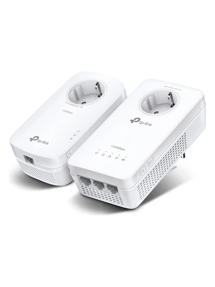 TP-Link TL-WPA8631P KIT  Powerline Adaptör  Priz Soketli AV1300 & AC1200 Mbps Hız  Dual Band Wi-Fi  Kolay Kurulum  3 Gigabit Port  MU-MIMO  Beamforming  Stabil Bağlantı Tak ve Çalıştır ürün görseli 1