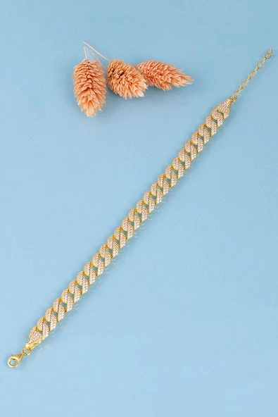 Gümüş Pazarım Altın Kaplama 925 Ayar Gümüş Gurmet Bileklik - 4