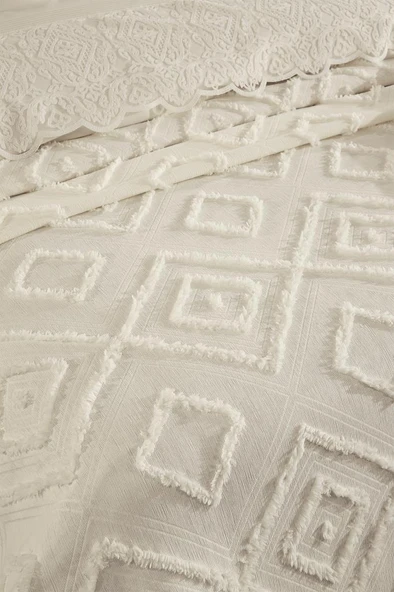 Çeyiz Diyarı Hürrem 10 Parça Battaniyeli Çeyiz Seti Krem - Resim 4